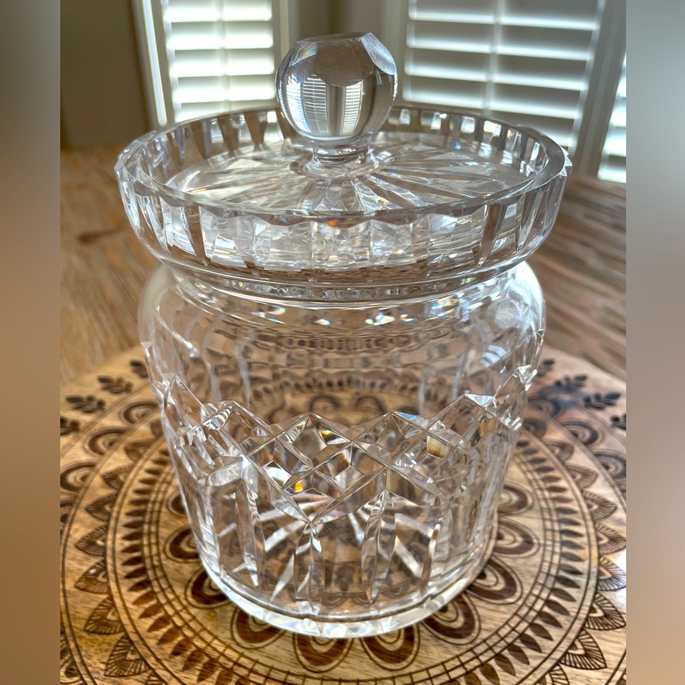 Vintage Waterford Crystal Lismore Biscuit Barrel Jar with Lid
